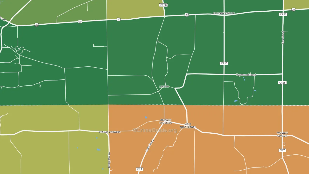 Linden, NY Map of Murder Rates