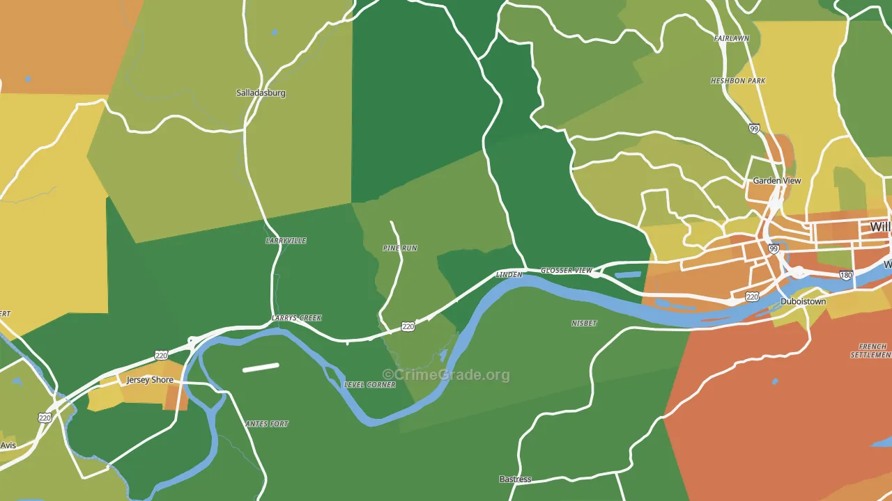 Linden, PA Map of Murder Rates