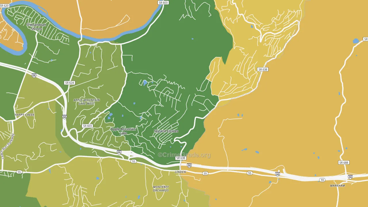 Linden, VA Map of Murder Rates