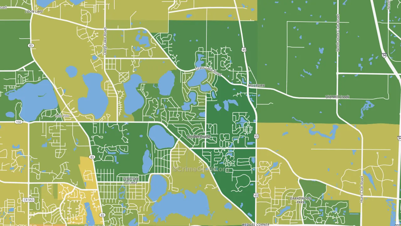 Lindenhurst, IL Map of Murder Rates