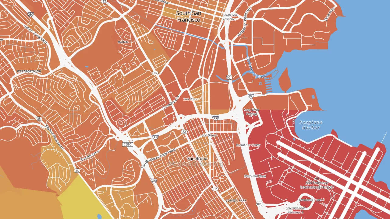 Lindenville, South San Francisco, CA Map of Murder Rates