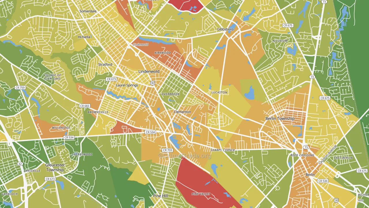 Lindenwold, NJ Map of Murder Rates