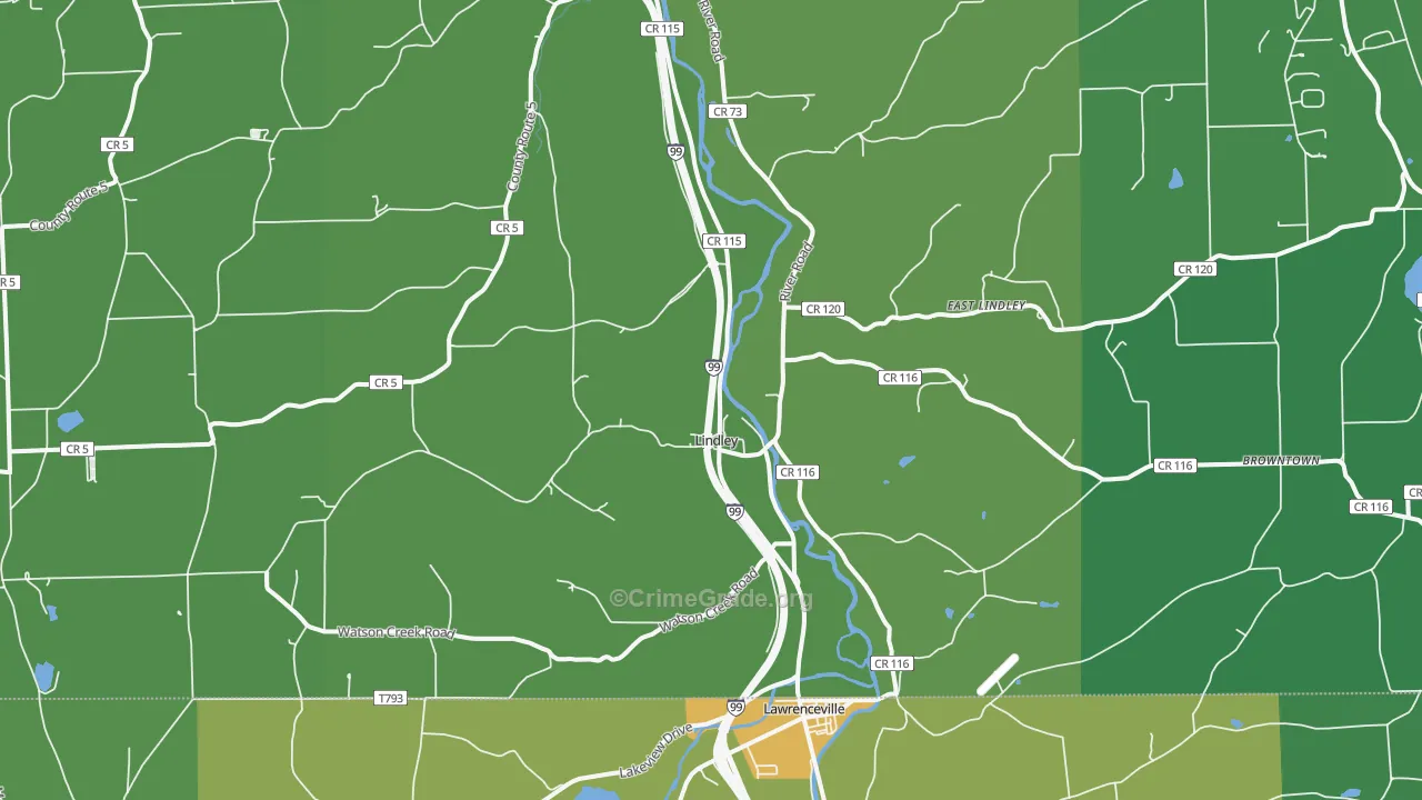 Lindley, NY Map of Murder Rates