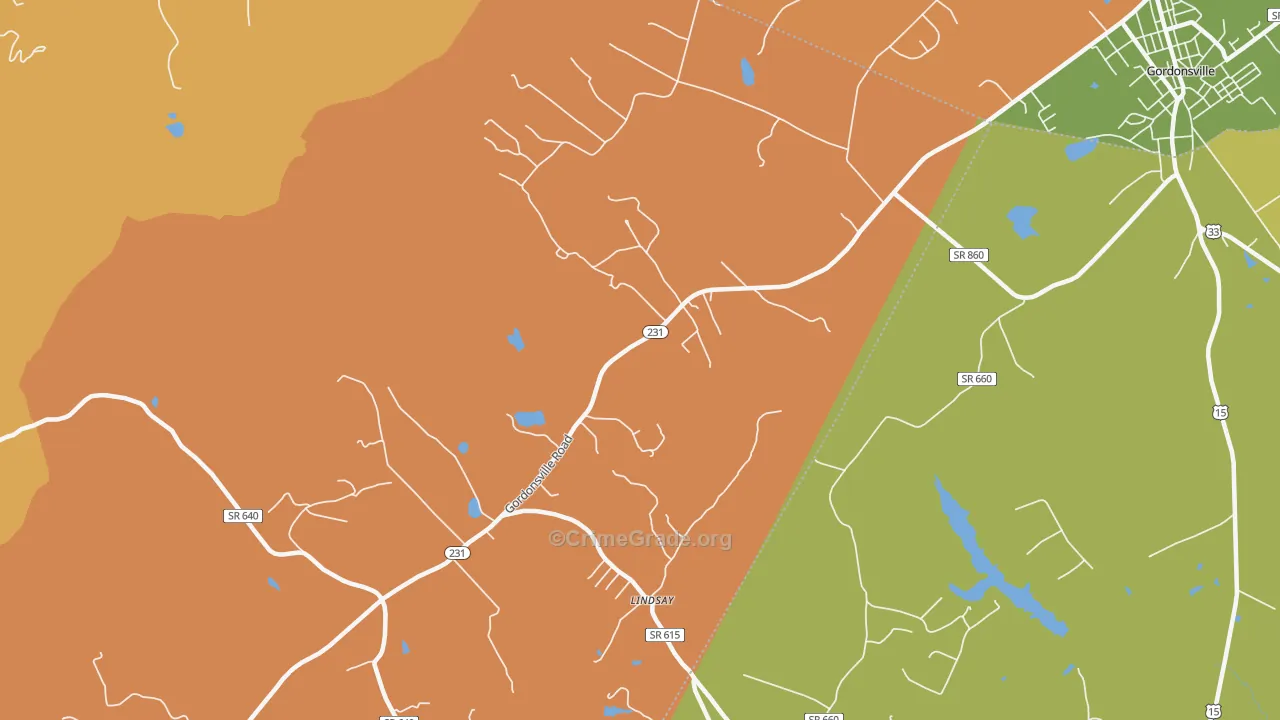 Lindsay, VA Map of Murder Rates