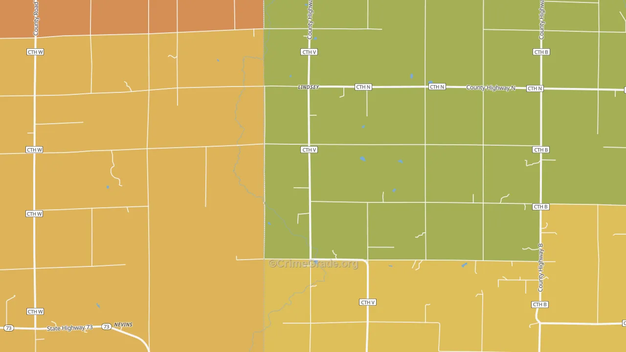 Lindsey, WI Map of Murder Rates