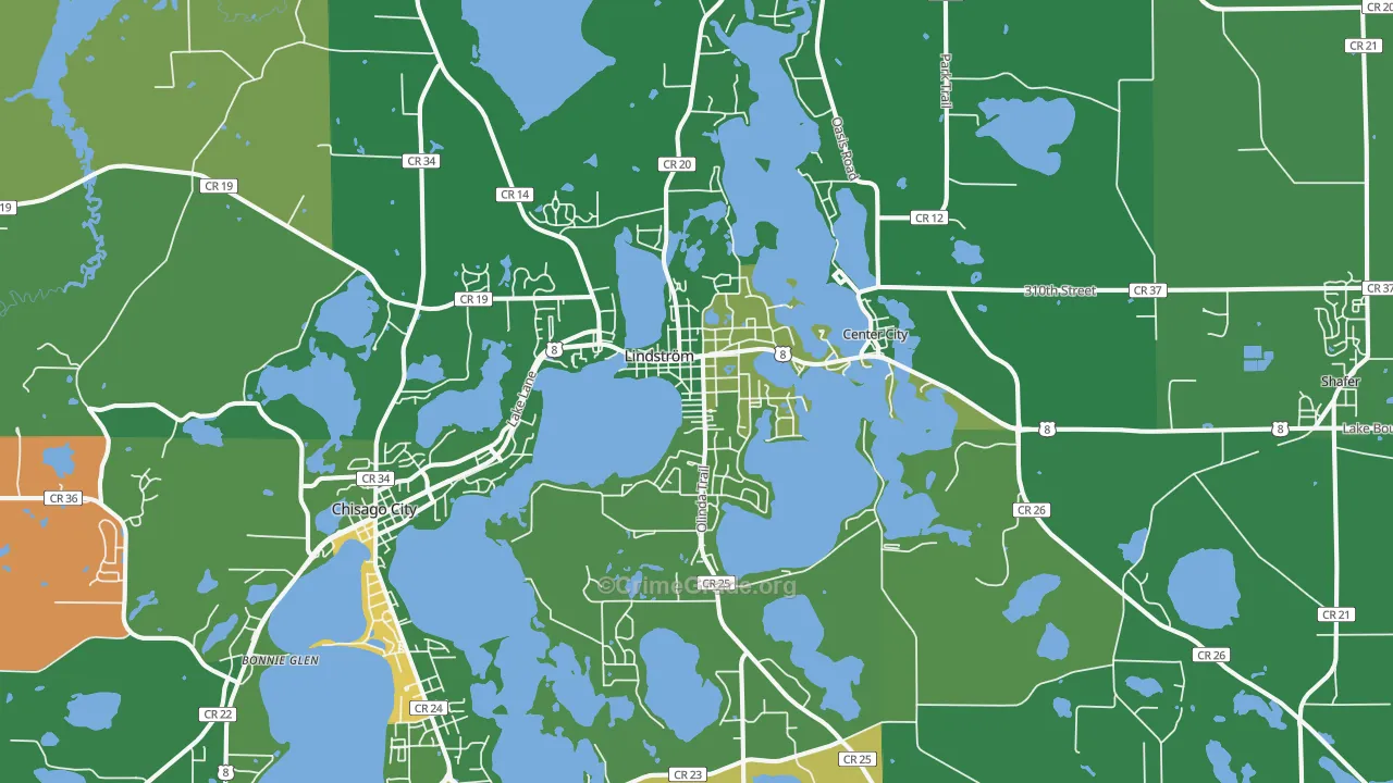 Lindstrom, MN Map of Murder Rates