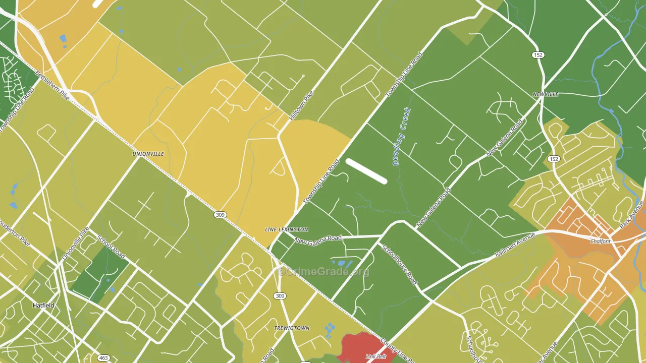Line Lexington, PA Map of Murder Rates