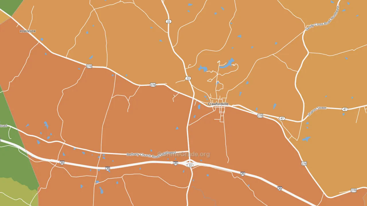 Linesville, GA Map of Murder Rates