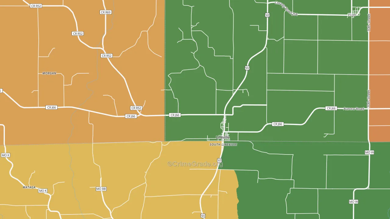 Lineville, IA Map of Murder Rates