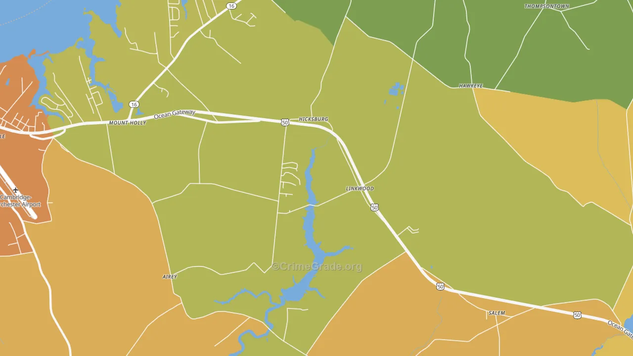 Linkwood, MD Map of Murder Rates