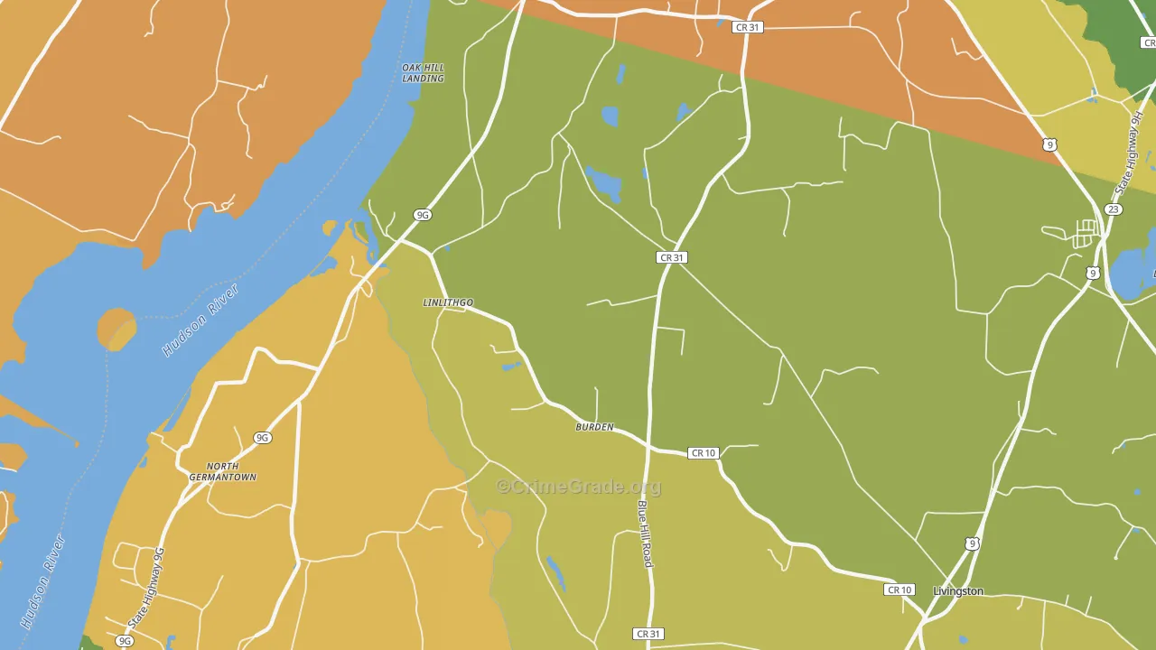 Linlithgo, NY Map of Murder Rates