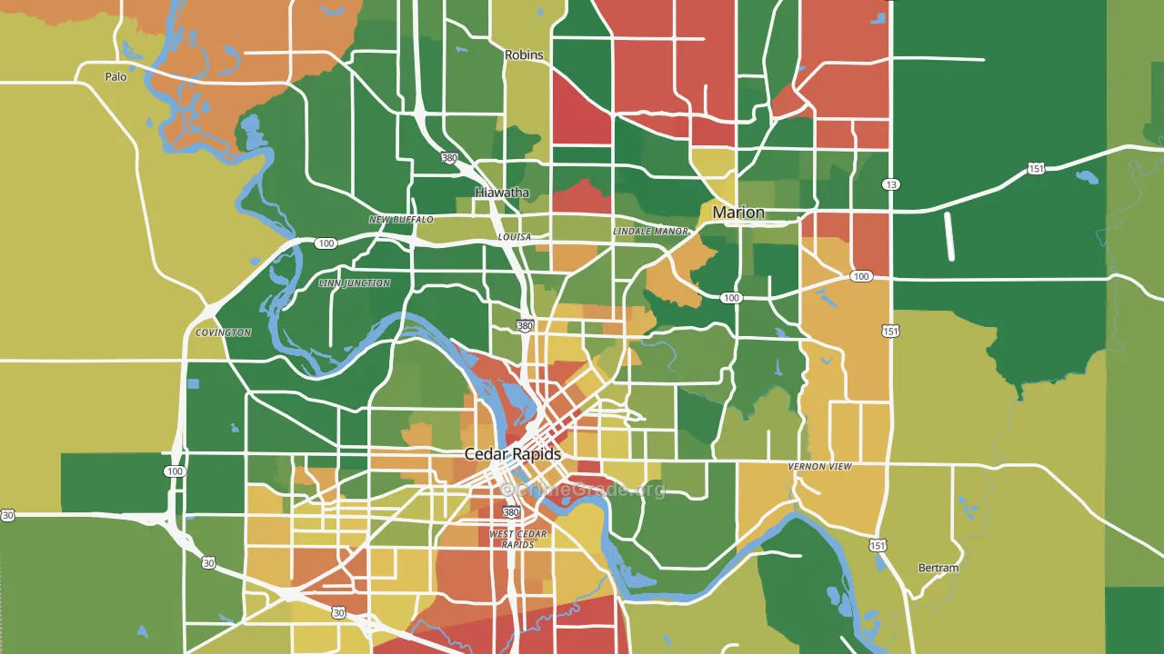 Linn County, IA Map of Murder Rates