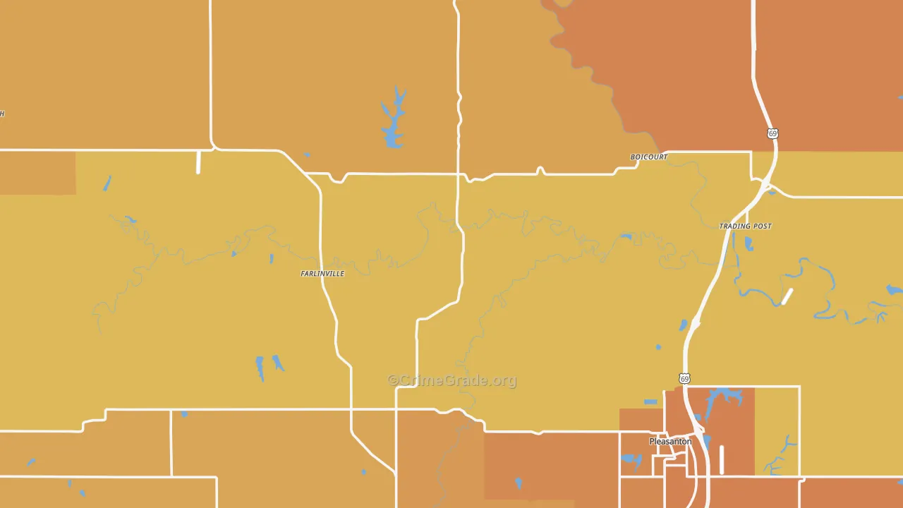 Linn County, KS Map of Murder Rates