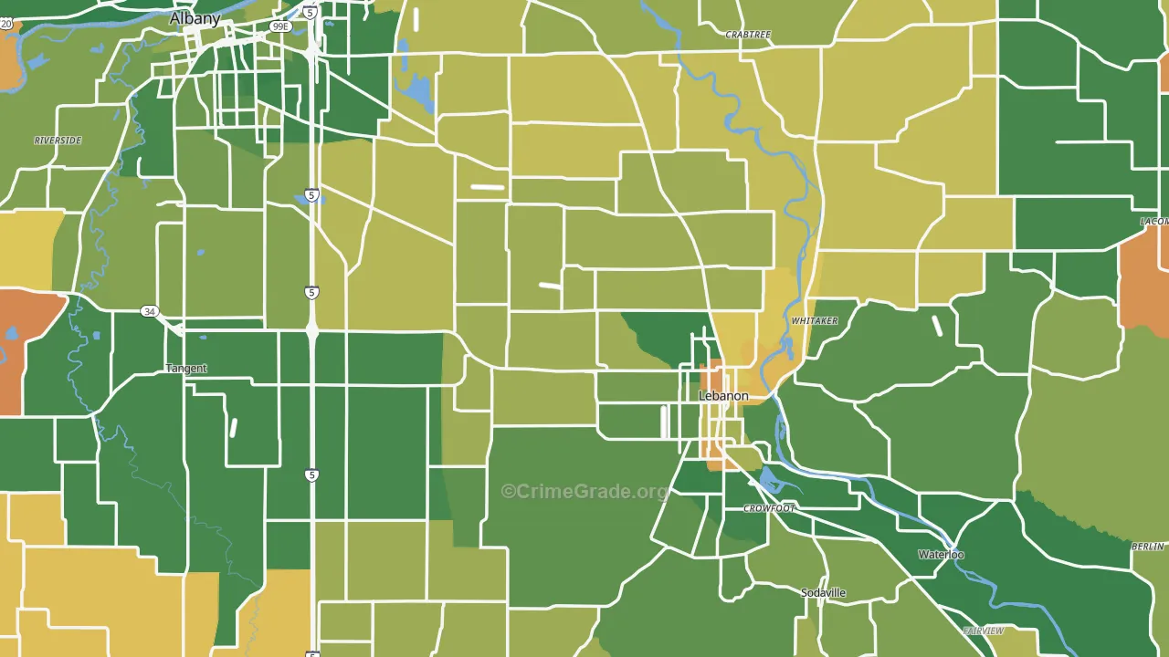 Linn County, OR Map of Murder Rates