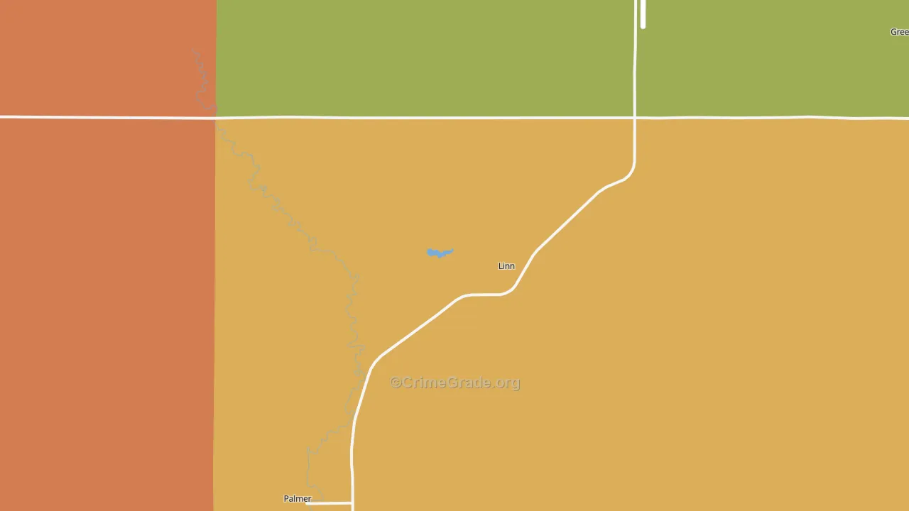 Linn, KS Map of Murder Rates