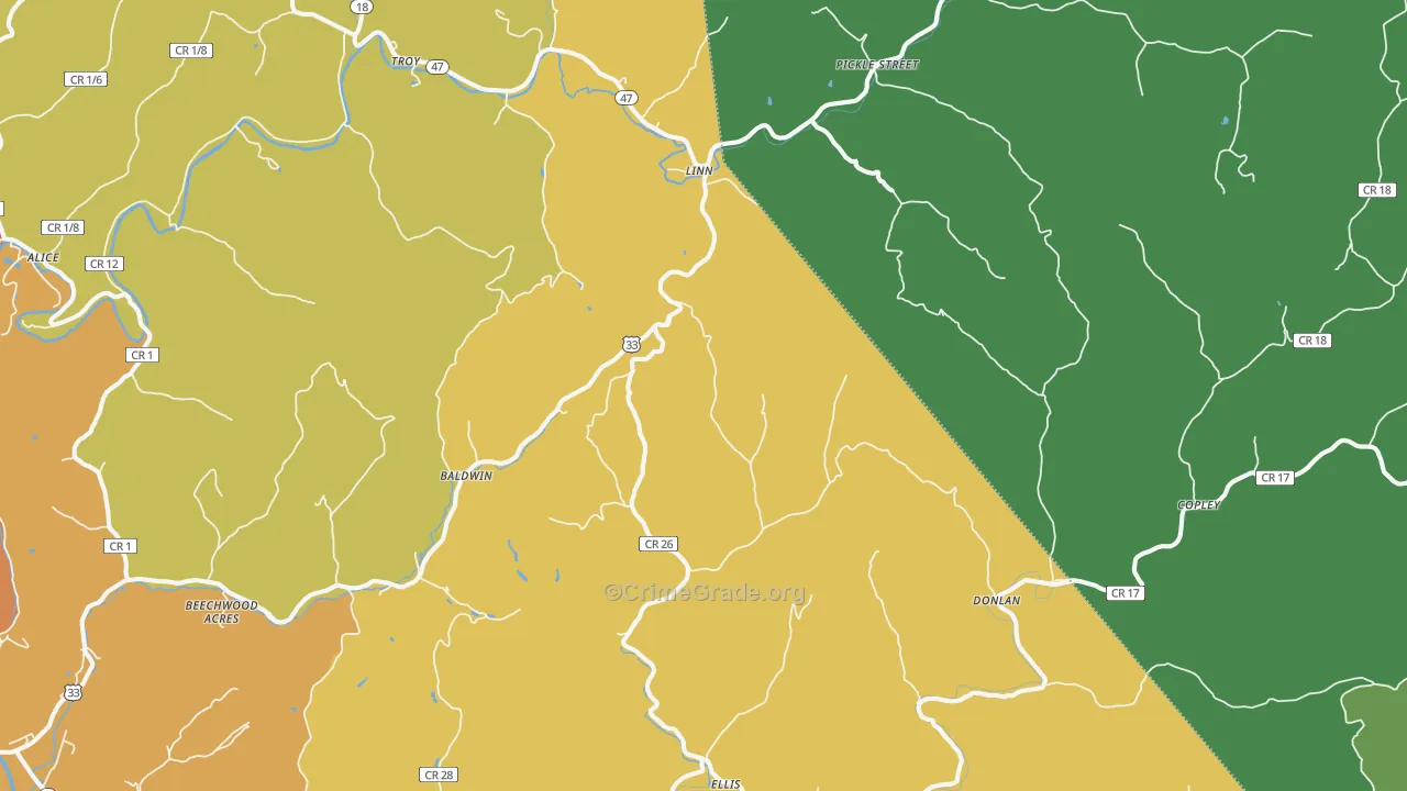 Linn, WV Map of Murder Rates
