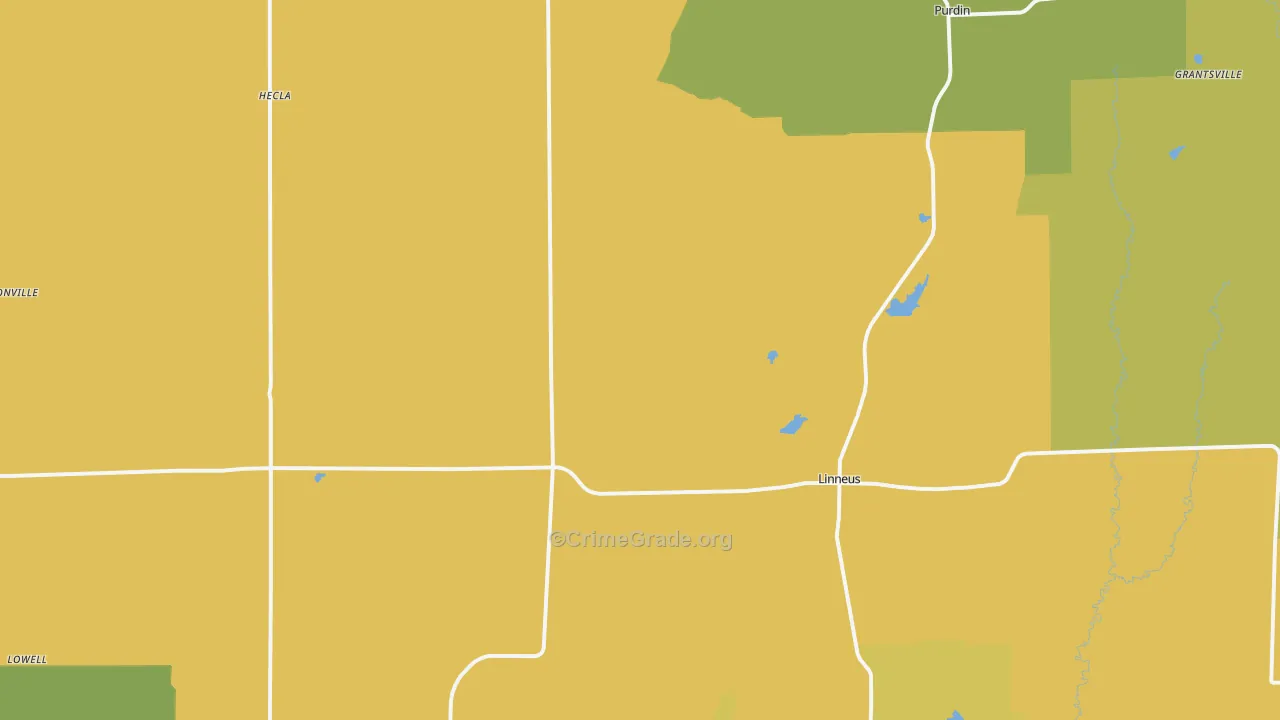 Linneus, MO Map of Murder Rates