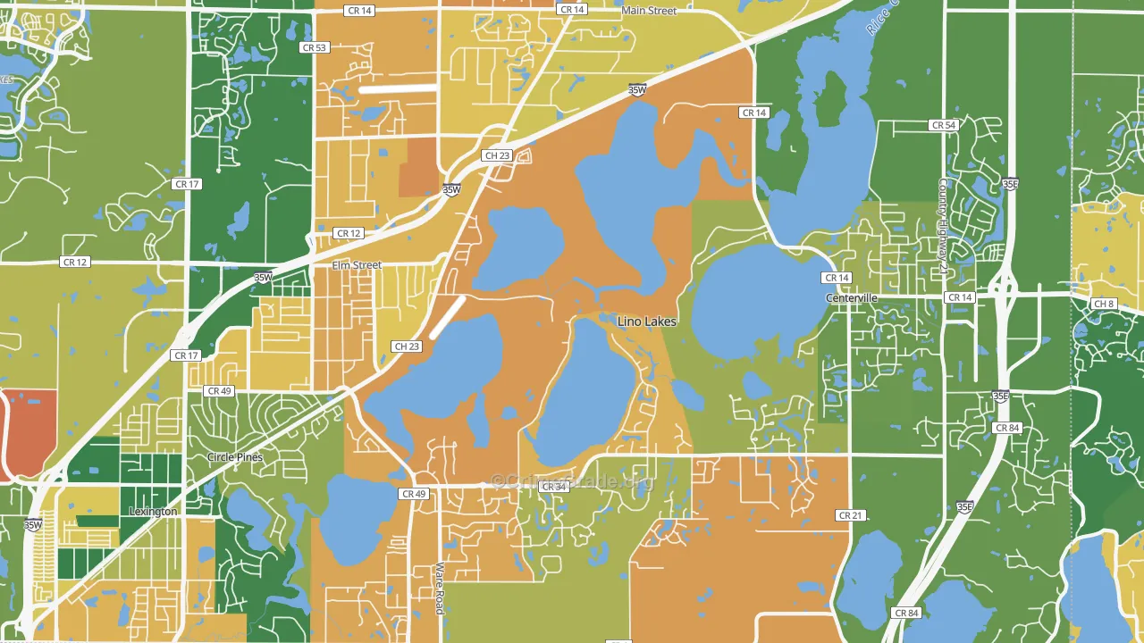 Lino Lakes, MN Map of Murder Rates