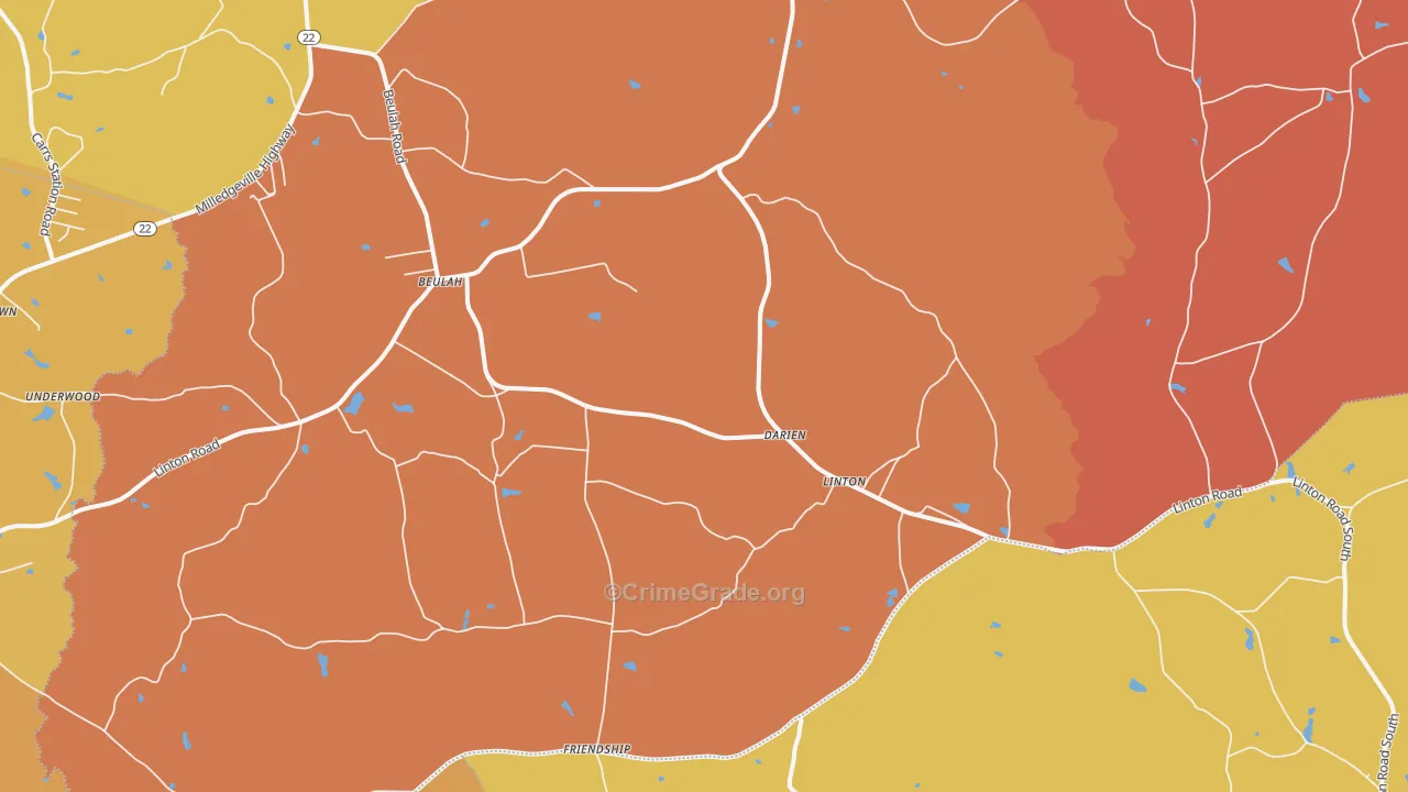 Linton, GA Map of Murder Rates