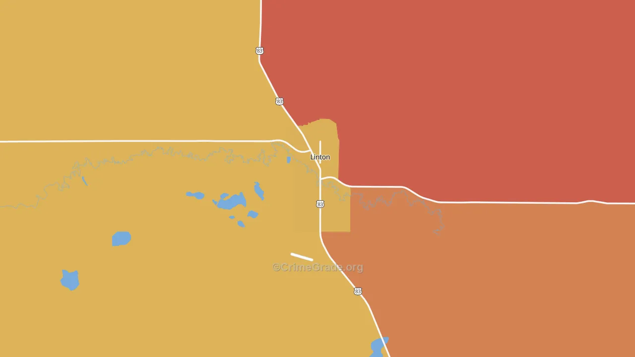 Linton, ND Map of Murder Rates