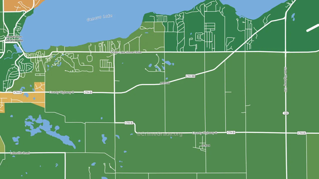 Linton, WI Map of Murder Rates