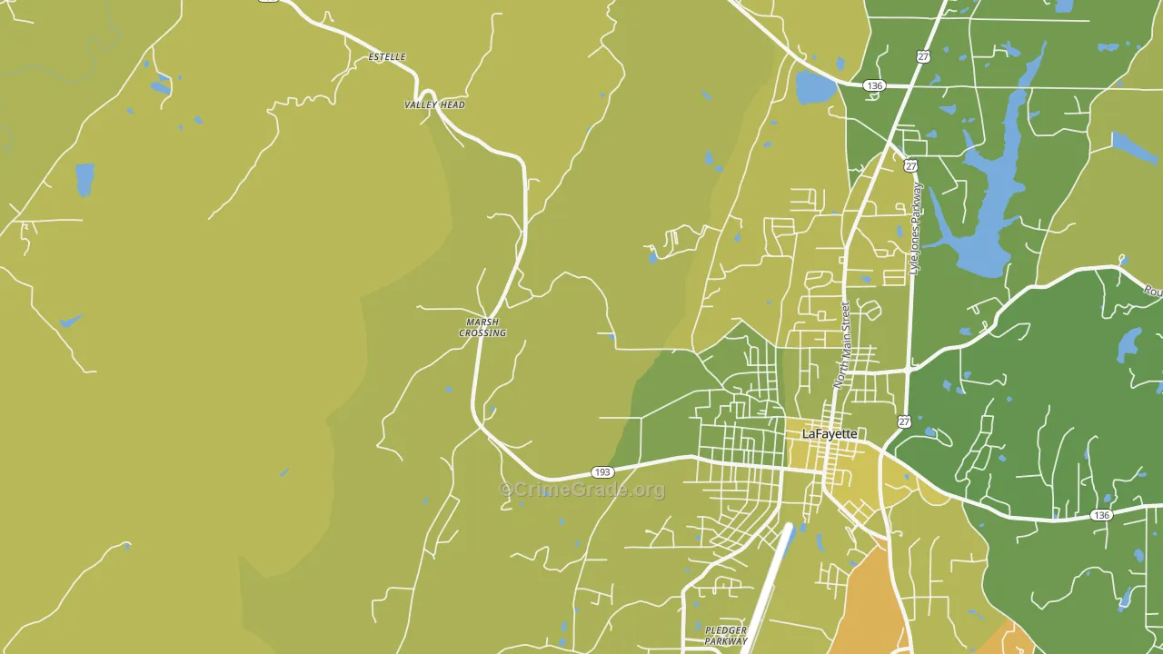 Linwood, GA Map of Murder Rates