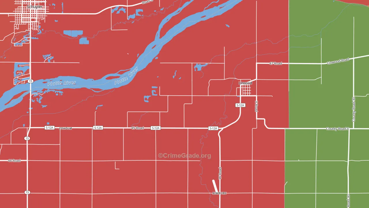 Linwood, NE Map of Murder Rates