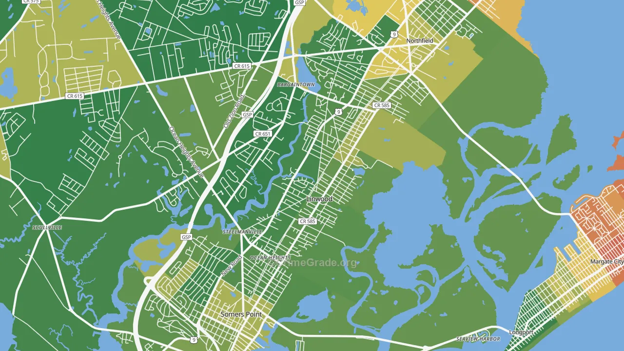Linwood, NJ Map of Murder Rates