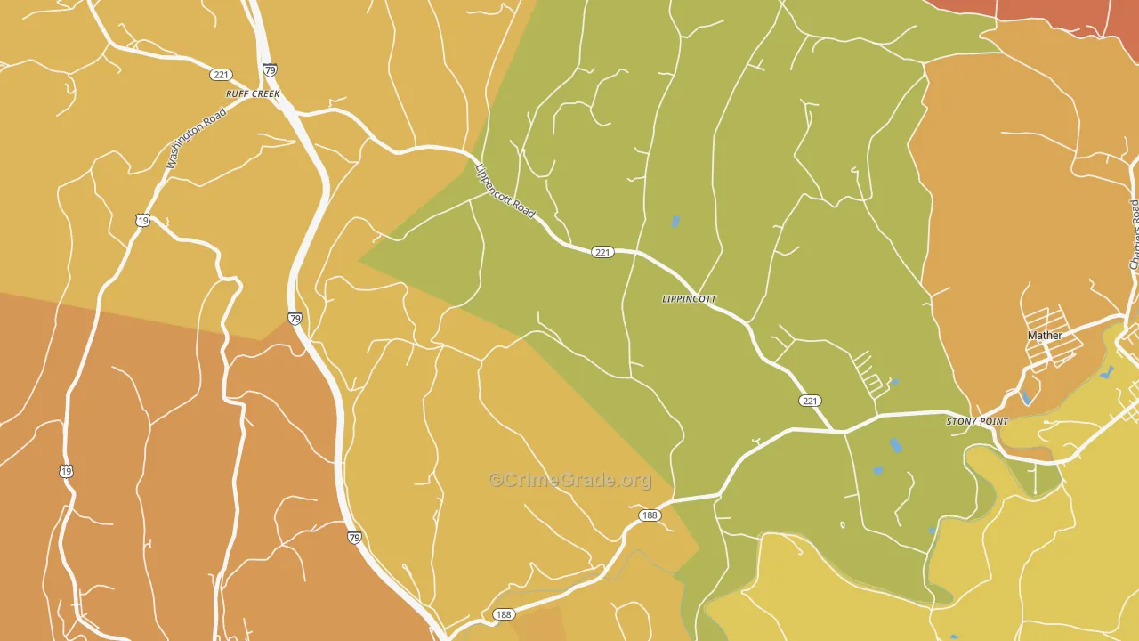 Lippincott, PA Map of Murder Rates