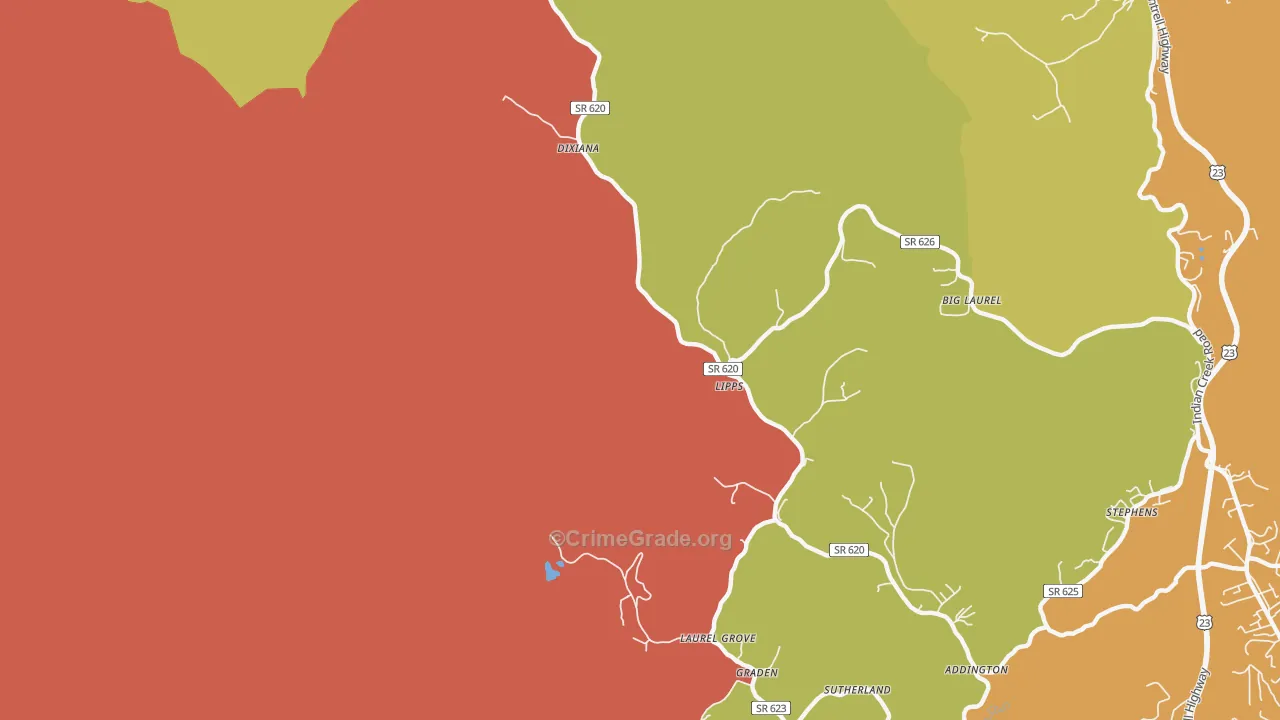 Lipps, VA Map of Murder Rates