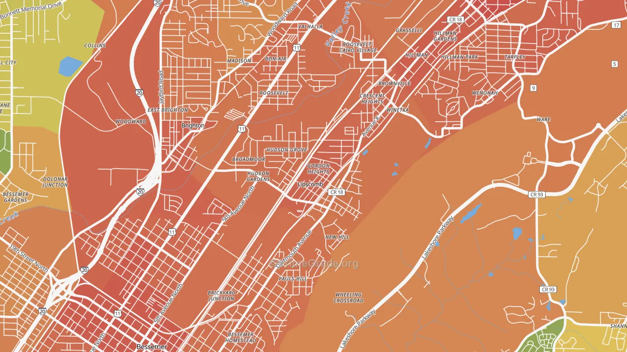 Lipscomb, AL Map of Murder Rates