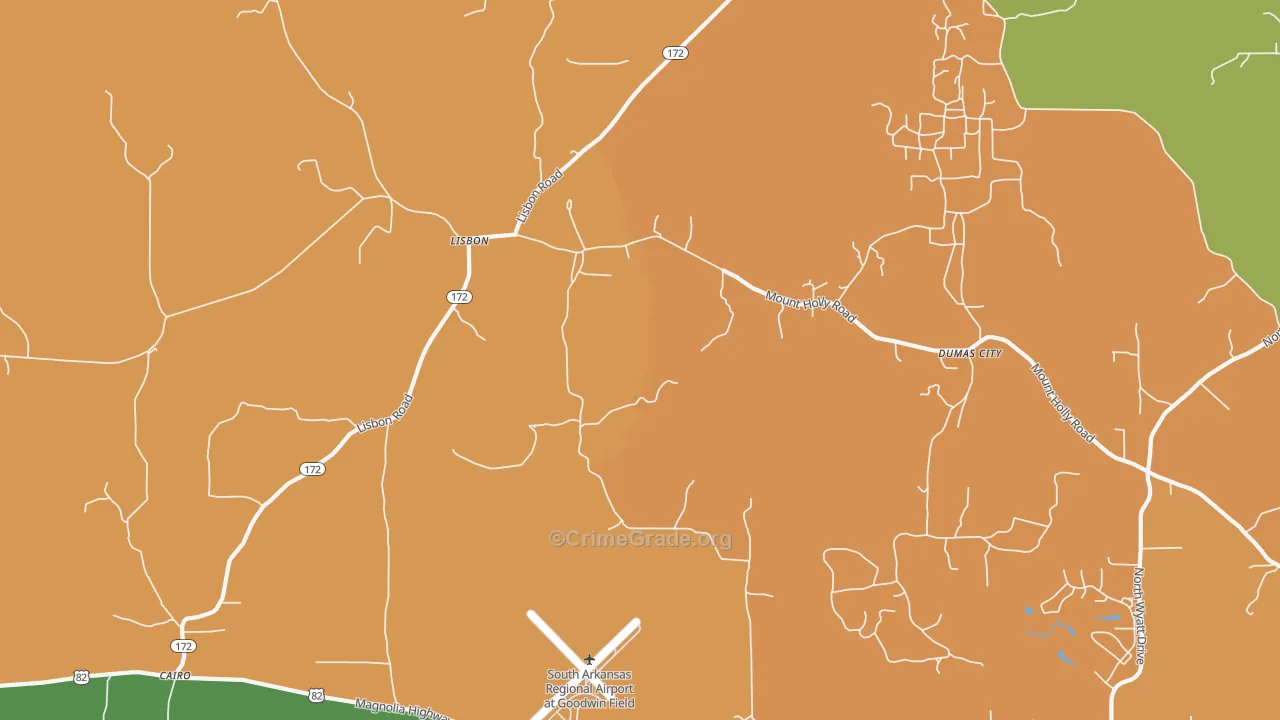Lisbon, AR Map of Murder Rates