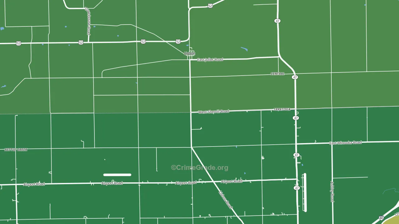 Lisbon, IL Map of Murder Rates