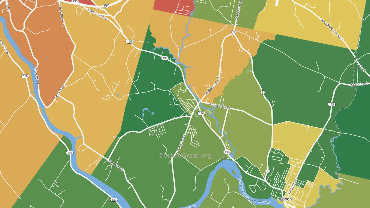Lisbon, ME Map of Murder Rates