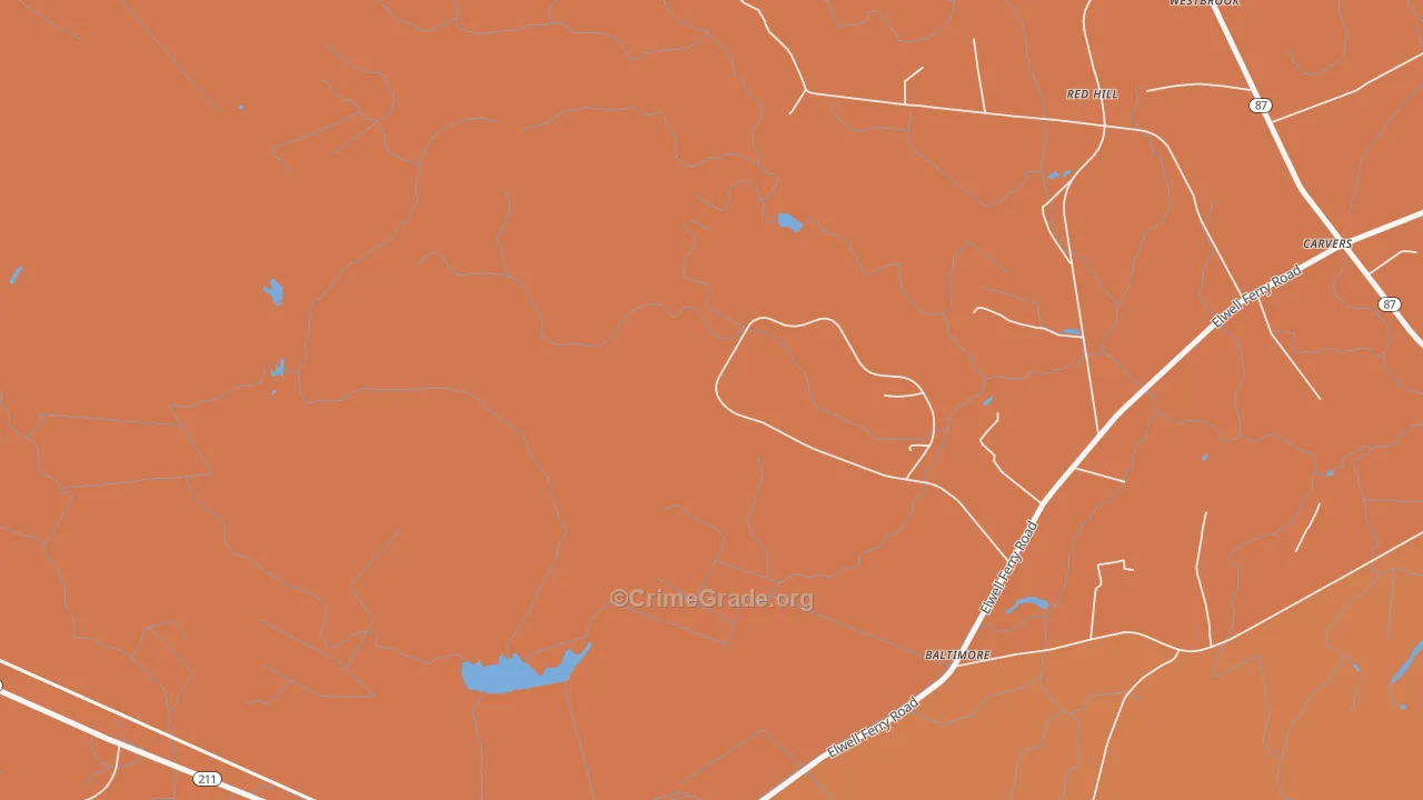 Lisbon, NC Map of Murder Rates