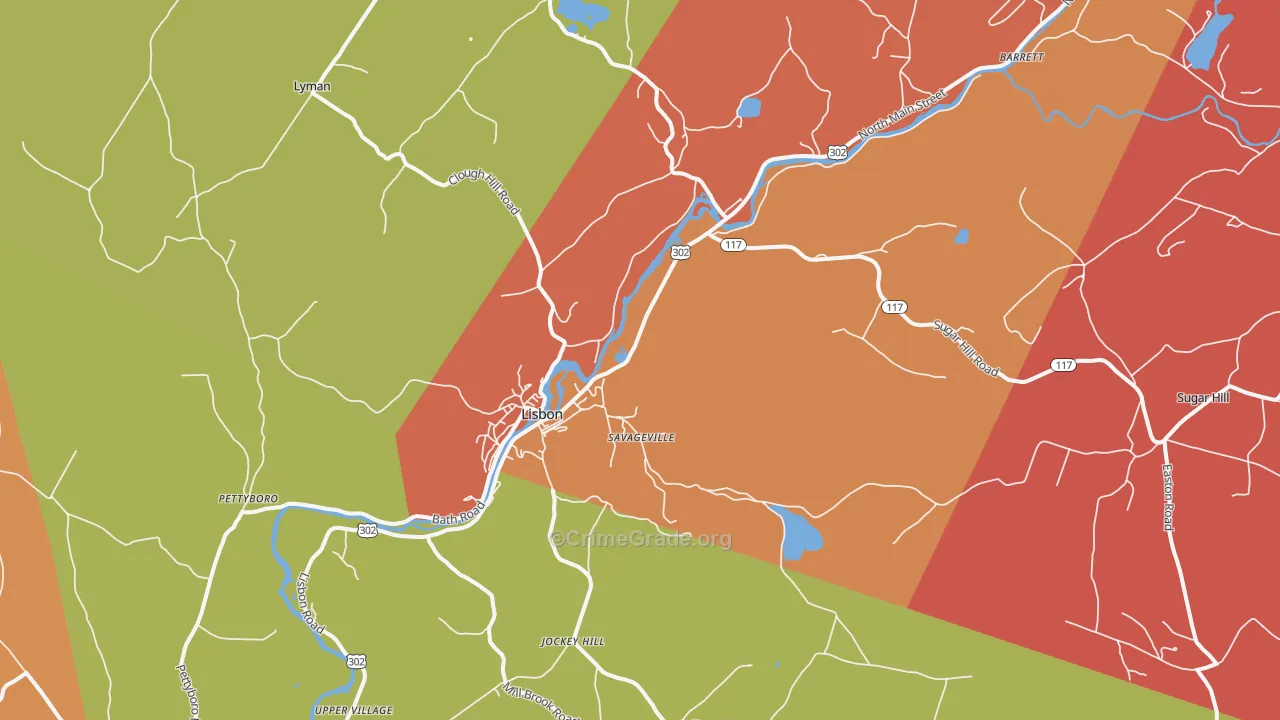 Lisbon, NH Map of Murder Rates