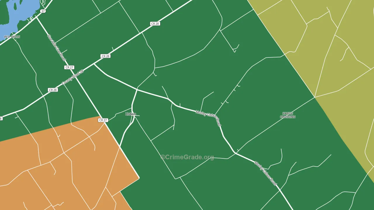 Lisbon, NY Map of Murder Rates