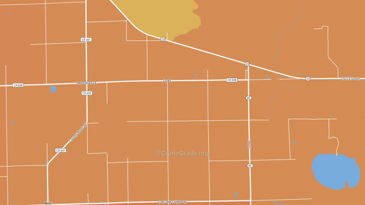 Liske, MI Map of Murder Rates