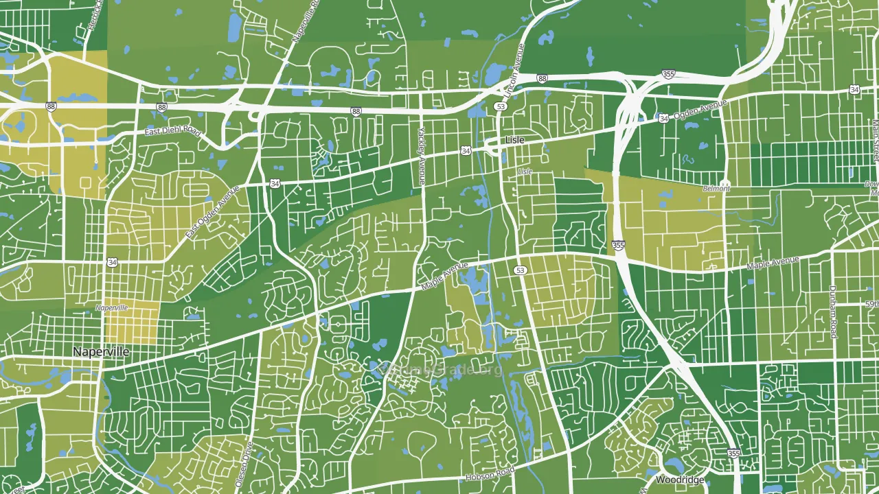 Lisle, IL Map of Murder Rates