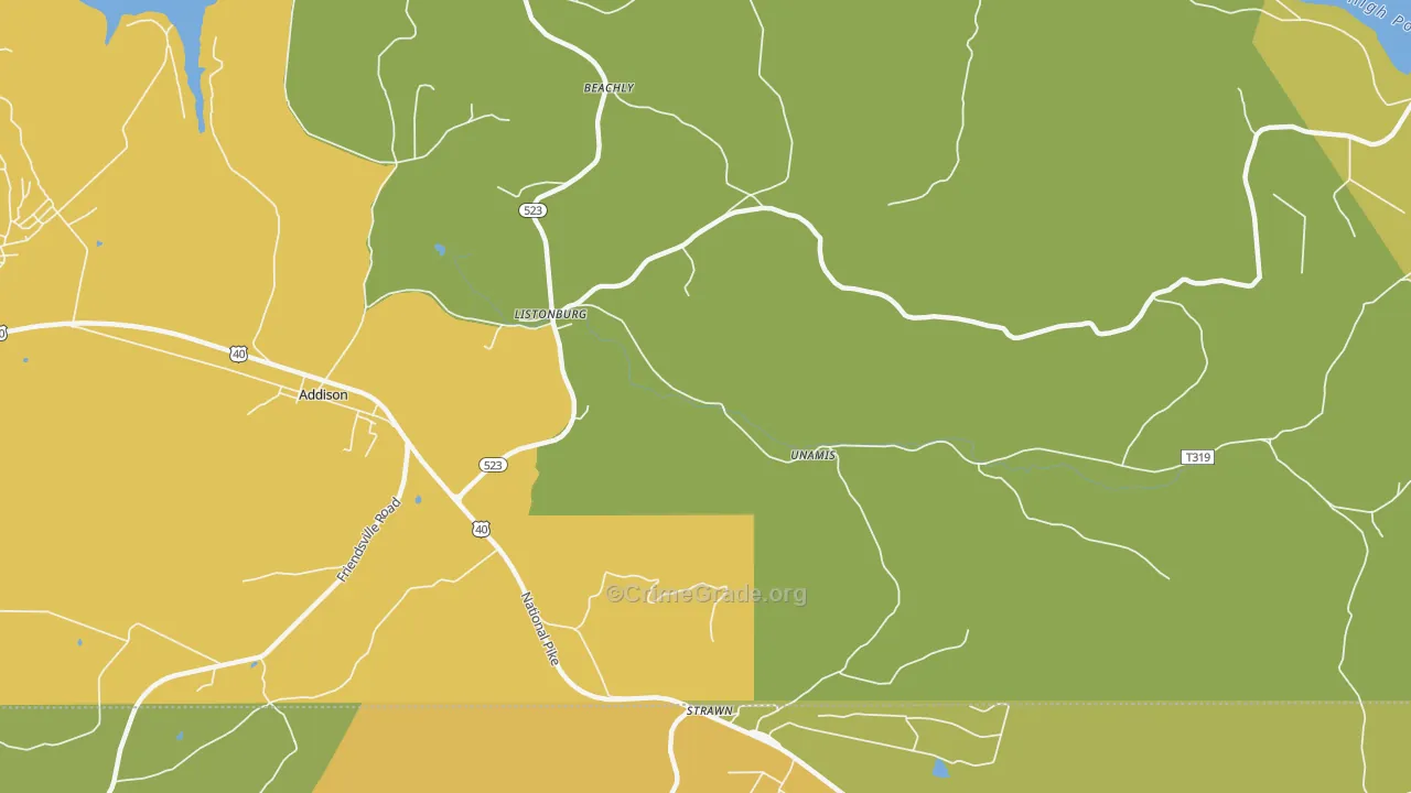 Listonburg, PA Map of Murder Rates
