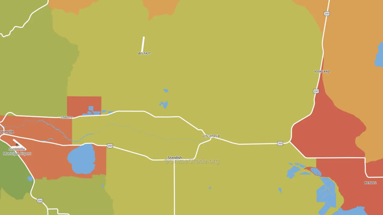 Litchfield, CA Map of Murder Rates