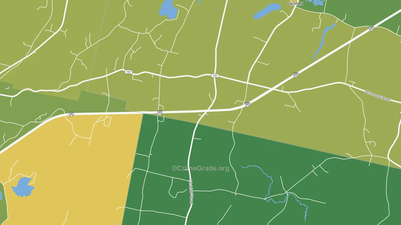 Litchfield Corners, ME Map of Murder Rates