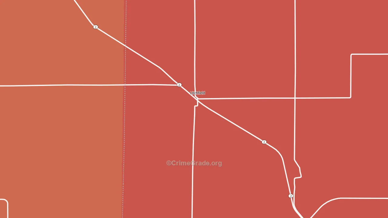 Litchfield, NE Map of Murder Rates