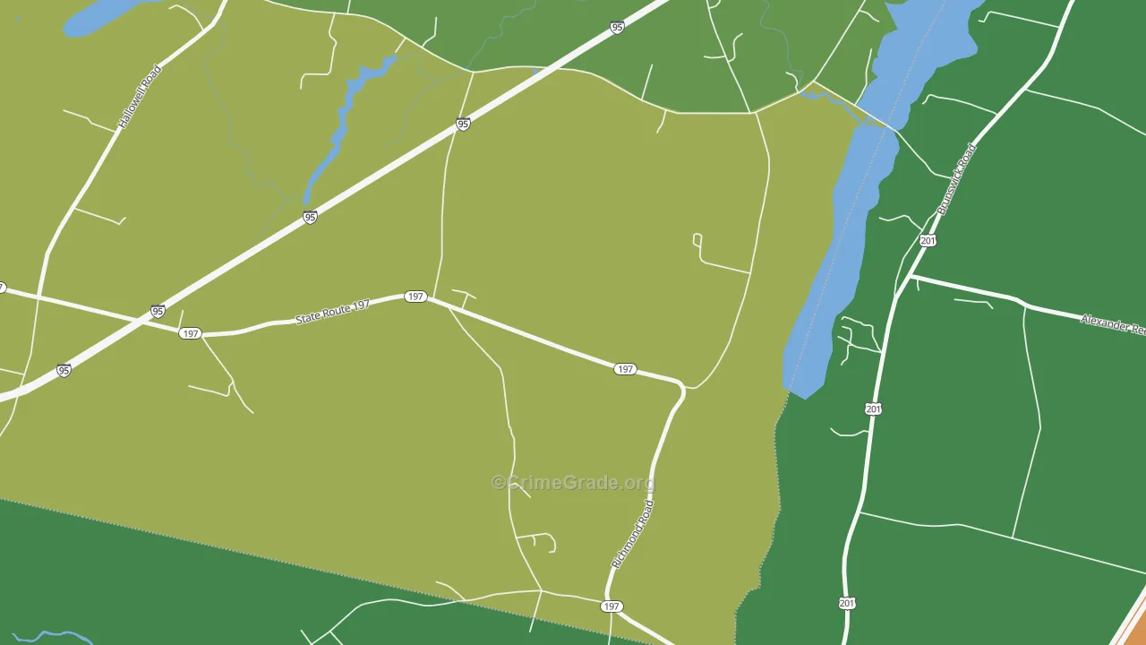 Litchfield Plains, ME Map of Murder Rates