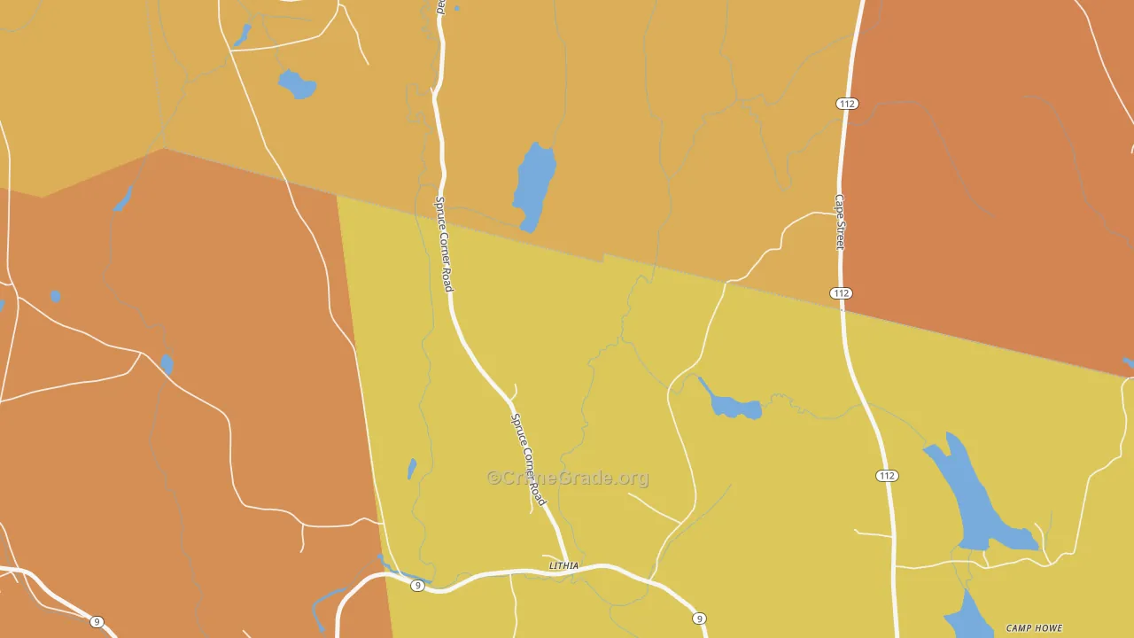 Lithia, MA Map of Murder Rates