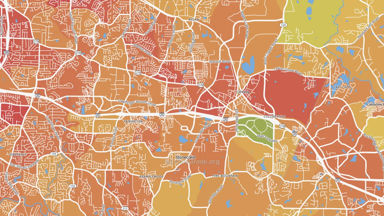 Lithonia, GA Map of Murder Rates