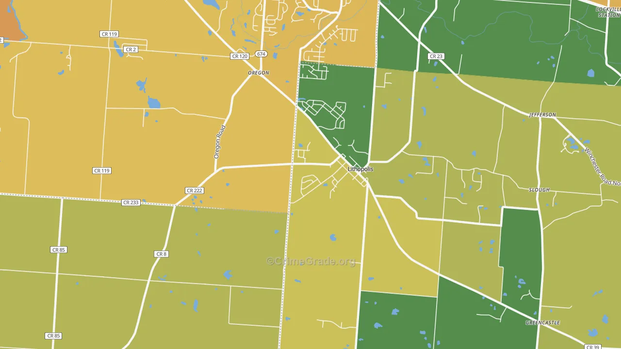 Lithopolis, OH Map of Murder Rates