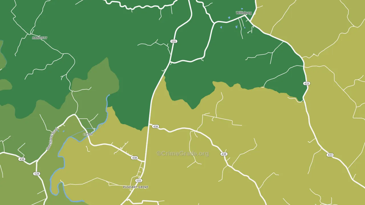 Litsey, KY Map of Murder Rates