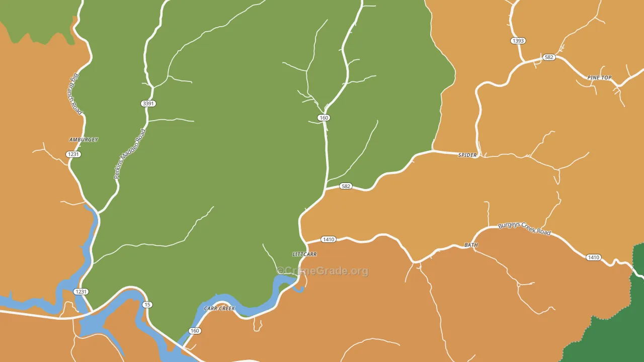 Littcarr, KY Map of Murder Rates