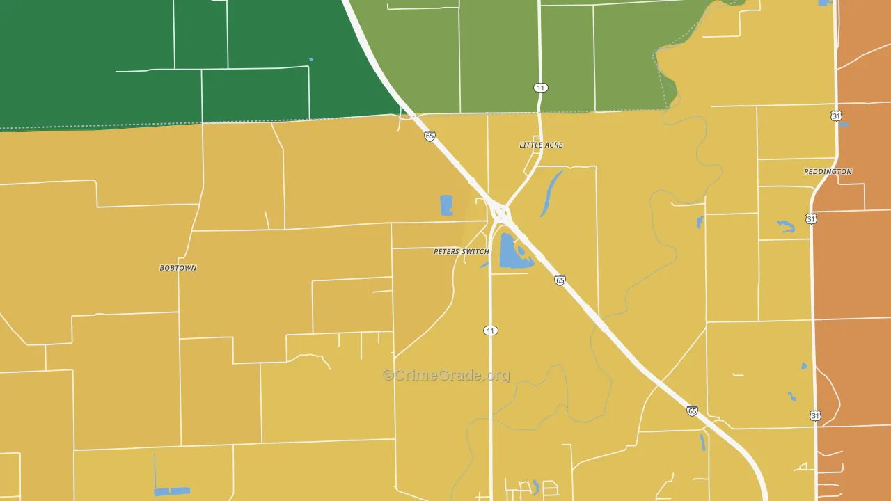 Little Acre, IN Map of Murder Rates